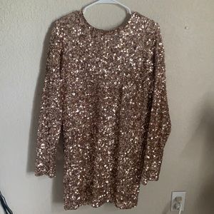 Full Sequences Gold Dress